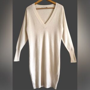 BELINDA ROBERTSON 100% Cashmere Preppy Minimalist City Chic Sweater Dress Sz XL
